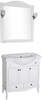 ASB-Woodline Мебель для ванной Салерно 80 белый/патина серебро, массив ясеня