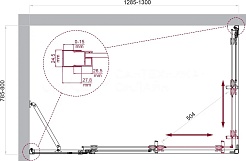 BelBagno Душевой уголок Luce 130/80 LUCE-AH-21-130/80-C-Cr профиль хром стекло прозрачное – фотография-6