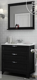 Акватон Мебель для ванной "Леон 80 Н" ясень черный – фотография-1