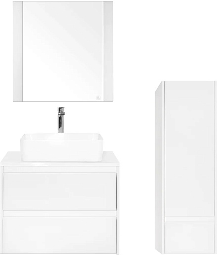 Style Line Тумба с раковиной Монако 70 Plus осина бел/бел лакобель – картинка-9