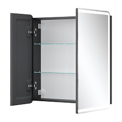Equil Зеркальный шкаф Eltoro 80 чёрный софт – фотография-3