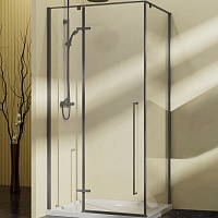 Vincea Душевой уголок Slim-N 90x90 VSR-5SN9090CLGM профиль вороненая сталь стекло прозрачное