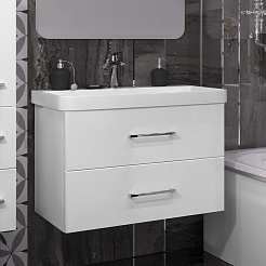 Opadiris Мебель для ванной Арабеско 80 с зеркалом подвесная белая – фотография-4