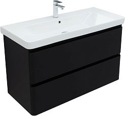 Aquanet Мебель для ванной Эмбер 105 подвесная черная матовая – фотография-7