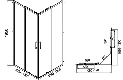 Vincea Душевой уголок Rapid-N 110/120x110/120 VSS-3RN1212E10CL профиль хром стекло прозрачное – фотография-7