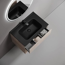 Sancos Тумба с раковиной Marmi 1.0 80 дуб галифакс натуральный раковина Grace 81 CN7012MB – фотография-6