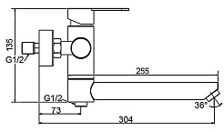 Frap Смеситель для ванны H801-6 F32801-6 черный – фотография-3