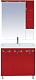 Misty Зеркальный шкаф Петра 75 красный R – фотография-4
