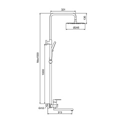 Frap Душевая стойка H806 F24806-6 черная – фотография-2