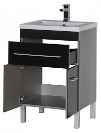 Aquanet Мебель для ванной "Верона 58" черная напольная (230309) – фотография-2