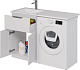 Dreja Мебель для ванной Vega 120 L под стиральную машину белая – картинка-45