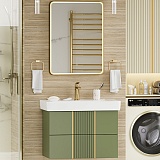 Brevita Мебель для ванной Vega 80 подвесная зеленая/золото