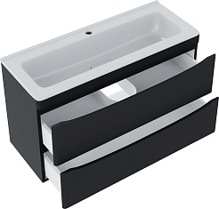Vivon Тумба под раковину Ostin 90 подвесная черная матовая – фотография-3