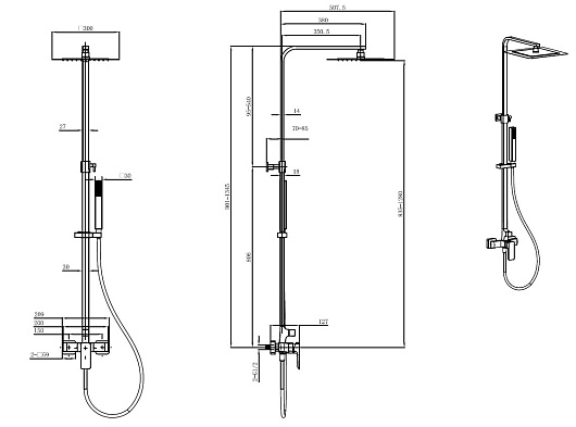 Allen Brau Душевая стойка Infinity 5.21012-31 черный матовый – картинка-11