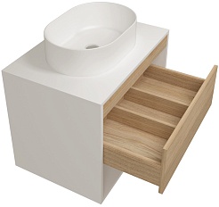 Teymi Тумба с раковиной Ritta 65 Lori 50 подвесная белый/дуб – фотография-5