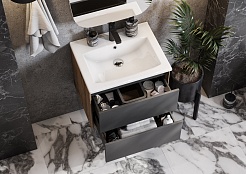 Акватон Тумба с раковиной Сохо 60 графит софт/дуб веллингтон – фотография-6