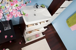 Бриклаер Мебель для ванной Токио 70 L венге / белый – фотография-8