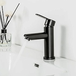 Frap Смеситель для раковины H801-6 F10801-6 черный – фотография-2