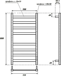 Point Полотенцесушитель электрический Меркурий П8 500x800 PN83858W белый – фотография-3