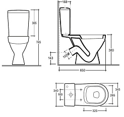 Керамин Унитаз-компакт Толедо Slim двухрежимный сиденье полипропилен 4810531150886 – фотография-2