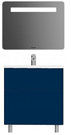 Am.Pm Тумба с раковиной Gem 75 глубокий синий, напольная с 2 ящиками – фотография-4