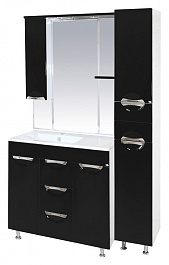Misty Зеркальный шкаф Кристи 90 L черный, эмаль – фотография-2