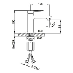 Frap Смеситель для раковины H85 F1085 хром – фотография-2