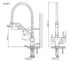 Sancos Смеситель для кухни Loro SC4007GG вороненая сталь – фотография-4