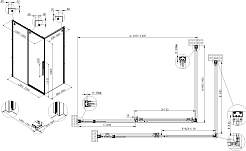 Vincea Душевой уголок Ultima 140x90 VSR-7UL9014CLG профиль брашированное золото стекло прозрачное – фотография-3