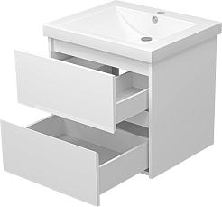 Misty Тумба для умывальника Алиса 58, 2 ящика, подвесная – фотография-4