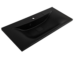 BelBagno Тумба с раковиной Marino 100 подвесная Crema Opaco с раковиной BB1000/445-LV-ART-PR-NERO – фотография-6