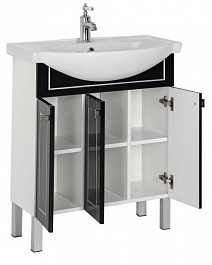 Aquanet Мебель для ванной "Честер 75" черный/серебро – фотография-3