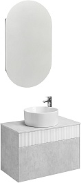 Акватон Мебель для ванной Марбл 80 Mila 40 подвесная слэйт/белая матовая – фотография-1