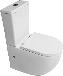 Azario Унитаз-компакт Blanco AZ-T003B-R безободковый с бачком с сиденьем микролифт белый – фотография-3