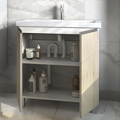 Vigo Тумба с раковиной Yuma 800-2-0 белый/дуб давос – фотография-3