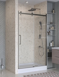 BelBagno Душевая дверь в нишу Marino MARINO-2-BF-1-120-C-GM 120x195 профиль оружейная сталь стекло прозрачное – фотография-2