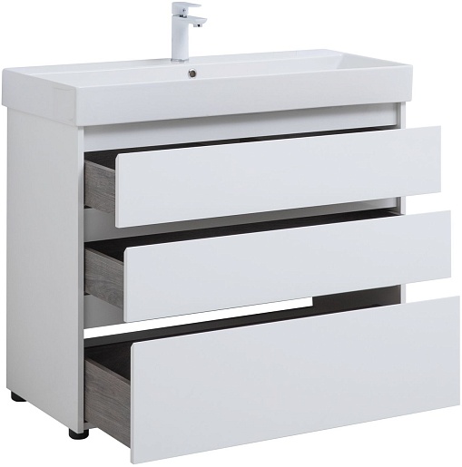 Aquanet Мебель для ванной Nova Lite 100 белая глянцевая – картинка-7