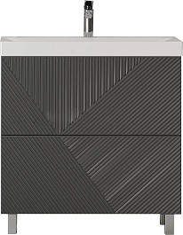 Velvex Тумба с раковиной Edge 80.2Y графит – фотография-1