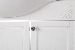 ASB-Woodline Мебель для ванной Салерно 80 белый/патина серебро, массив ясеня – фотография-4
