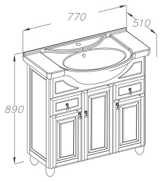 Opadiris Тумба с раковиной Гредос 75 орех – фотография-3