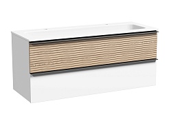 Sancos Тумба с раковиной Delta 120-2 дуб светлый/белый раковина Grace 121 CN7016 для двоих – фотография-1