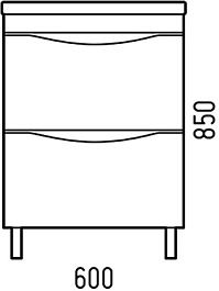 Corozo Тумба с раковиной Лиана 60 дуб/графит – фотография-7