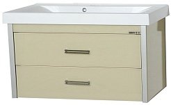 Misty Тумба с раковиной Джулия QVATRO 90 подвесная бежевая Beidge – фотография-1