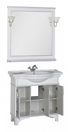 Aquanet Мебель для ванной Валенса 90 белый краколет/серебро (180240) – фотография-3