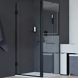 RGW Душевой уголок Hotel HO-045B (HO-011B + Z-050-2B + O-204B) 80x120 профиль черный стекло прозрачное