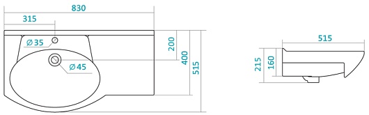 СанТа Тумба с раковиной Коралл 83 R – картинка-5