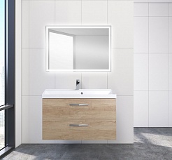 BelBagno Тумба с раковиной AURORA 900 Rovere Nebrasca Nature, ручки хром – фотография-2