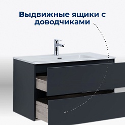 Aquanet Мебель для ванной Алвита New 100 Flat подвесная антрацит матовый – фотография-25