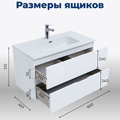 Aquanet Мебель для ванной Алвита New 90 Flat подвесная белая матовая – фотография-17