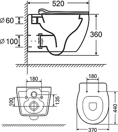 Azario Унитаз подвесной Keras matt black AZ-99046B безободковый черный матовывй – фотография-12